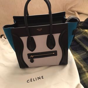 **Sold**CÉLINE MICRO LUGGAGE TOTE TRI COLOR